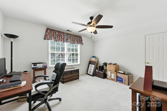 7014 Walton Heath Ln, Charlotte, NC 28277 - carpeted office featuring a ceiling fan