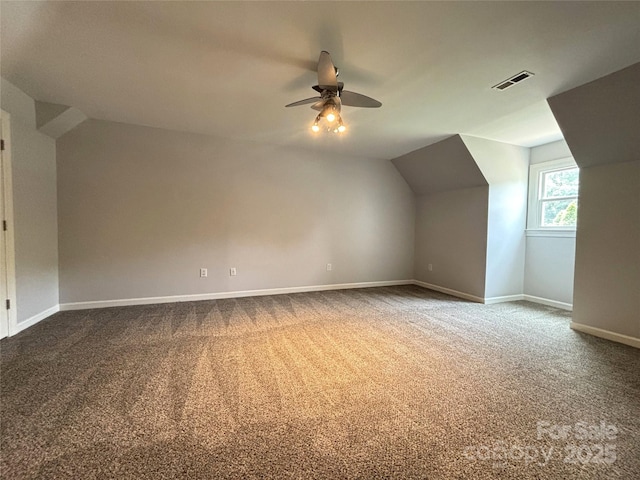 1335 33rd Avenue Dr NE, Hickory, NC 28601 - bonus room featuring lofted ceiling, dark carpet, and ceiling fan