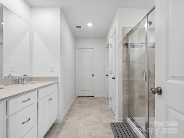 1008 Whipcord Dr, Waxhaw, NC 28173 - bathroom with vanity and a stall shower