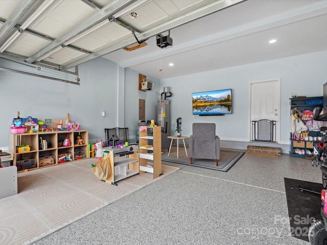 1008 Whipcord Dr, Waxhaw, NC 28173 - garage with recessed lighting, water heater, and a garage door opener