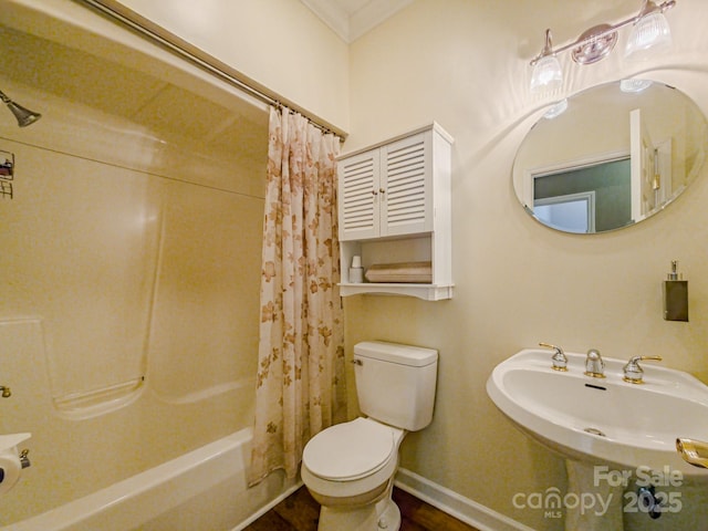133 Sassafras Hill Dr, Rutherfordton, NC 28139 - bathroom featuring toilet and shower / bath combination with curtain