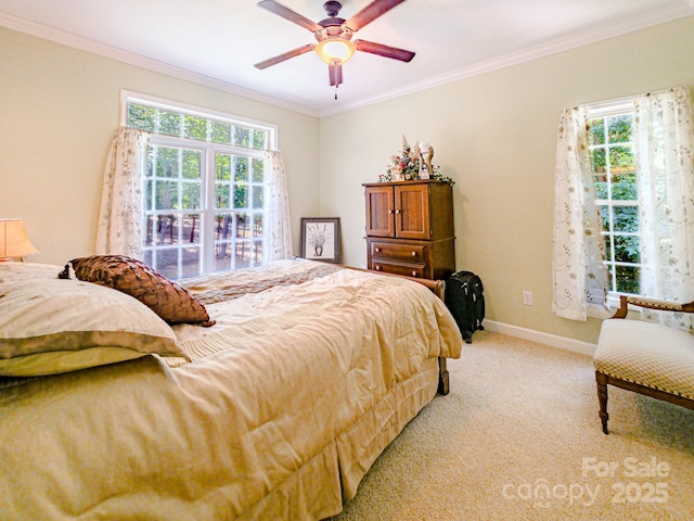 133 Sassafras Hill Dr, Rutherfordton, NC 28139 - bedroom featuring crown molding, light colored carpet, and ceiling fan