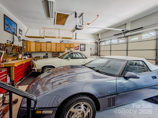 133 Sassafras Hill Dr, Rutherfordton, NC 28139 - garage featuring a garage door opener and a workshop area