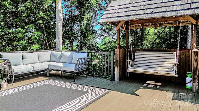 133 Sassafras Hill Dr, Rutherfordton, NC 28139 - deck featuring an outdoor living space
