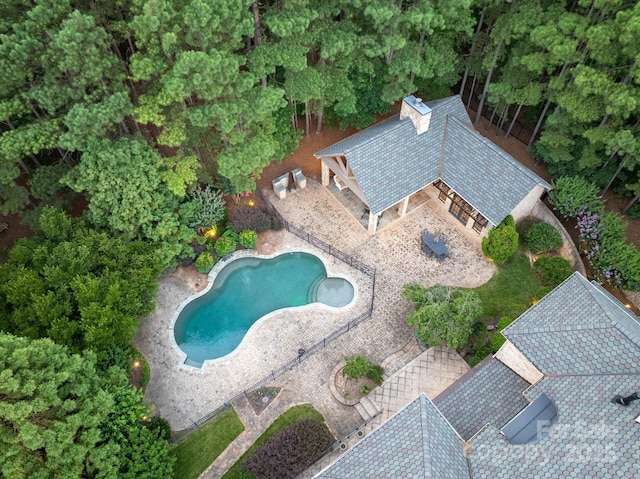 9110 Woodhall Lake Dr, Waxhaw, NC 28173 - aerial view of property's location with a pool