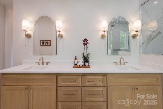 48 Falling Leaves Ln, Hendersonville, NC 28792 - full bath with double vanity and a marble finish shower