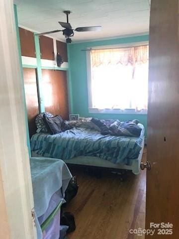 410 Arthur Ave, Gastonia, NC 28052 - bedroom featuring wood finished floors and a ceiling fan