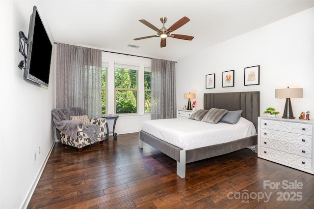 11225 Black Brant Ln, Charlotte, NC 28278 - bedroom with hardwood / wood-style flooring and a ceiling fan