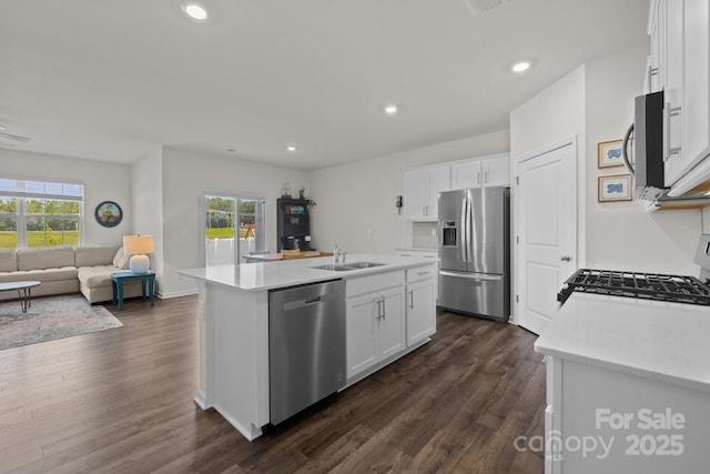 2036 Vanderlyn St, Monroe, NC 28112 - kitchen featuring stainless steel appliances, plenty of natural light, white cabinets, and recessed lighting