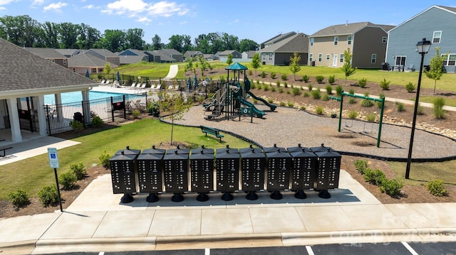 2036 Vanderlyn St, Monroe, NC 28112 - surrounding community featuring a residential view and mail area