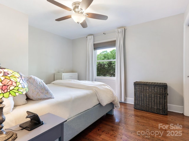 4618 Emory Ln, Charlotte, NC 28211 - bedroom with wood finished floors and a ceiling fan