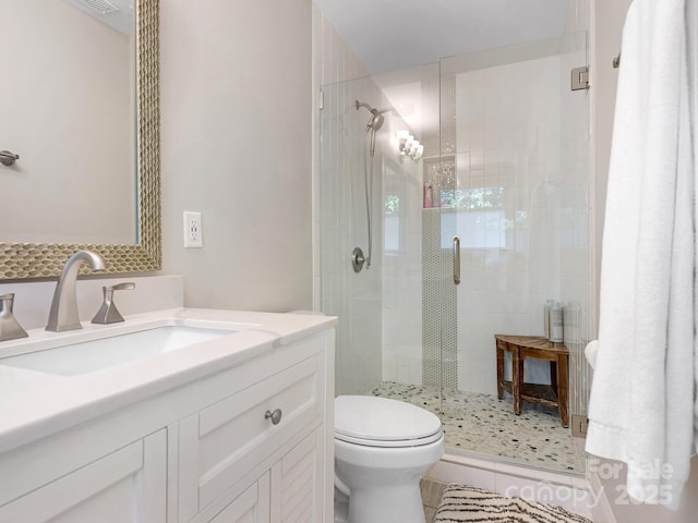 4618 Emory Ln, Charlotte, NC 28211 - full bathroom with a stall shower, vanity, and decorative backsplash