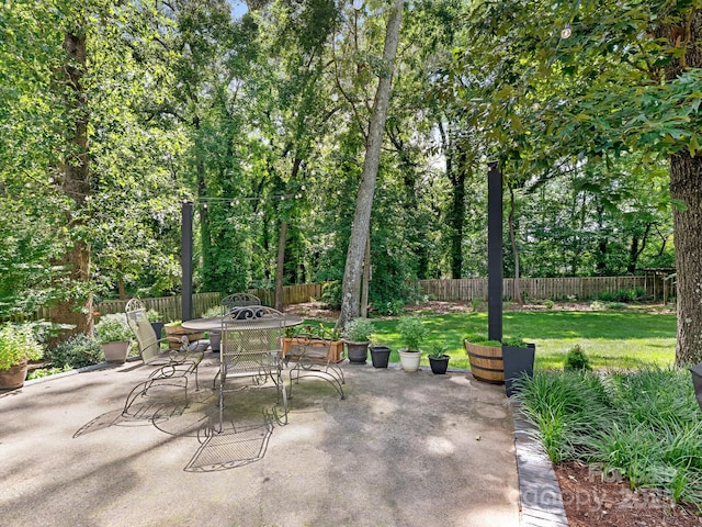 4618 Emory Ln, Charlotte, NC 28211 - fenced backyard with a patio area and outdoor dining space