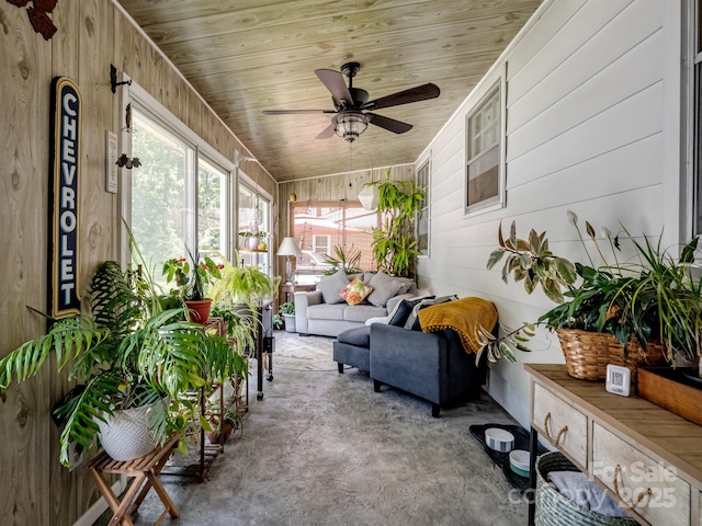 409 E 18th St, Kannapolis, NC 28083 - sunroom / solarium with ceiling fan and an outdoor living space