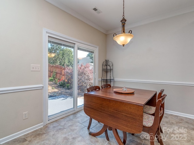 15739 Circlegreen Dr, Charlotte, NC 28273 - dining room with baseboards and crown molding