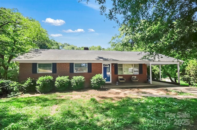 113 N Academy St, Mooresboro, NC 28114 - single story home with brick siding, a porch, and a front yard