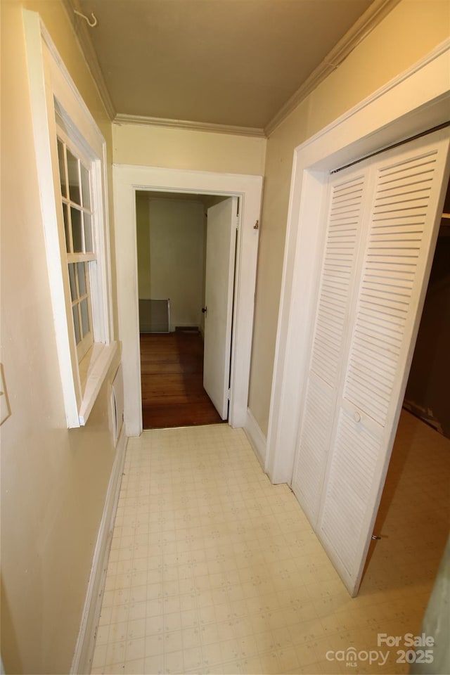 1541 Kings Rd, Shelby, NC 28150 - hallway featuring light flooring and ornamental molding