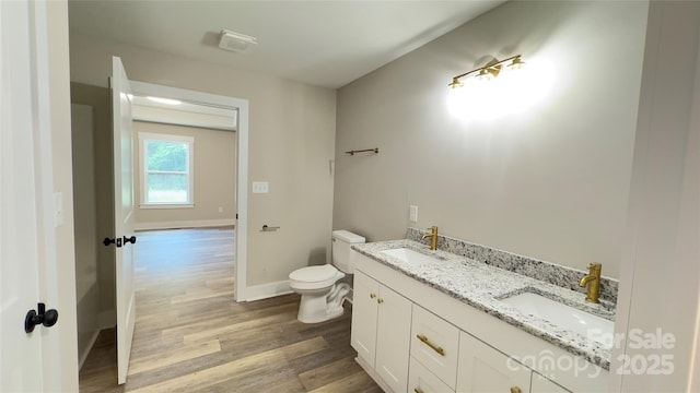 440 Brown Acres Rd, Salisbury, NC 28146 - bathroom featuring wood finished floors and double vanity