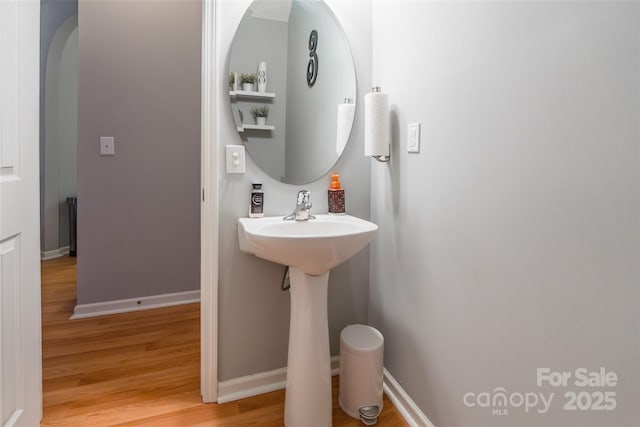 14755 Lions Paw St, Charlotte, NC 28273 - bathroom with wood finished floors and baseboards