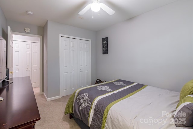 14755 Lions Paw St, Charlotte, NC 28273 - bedroom with carpet, a closet, and ceiling fan
