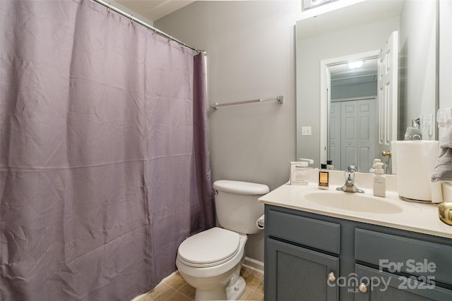14755 Lions Paw St, Charlotte, NC 28273 - bathroom featuring vanity, tile patterned floors, and a shower with curtain