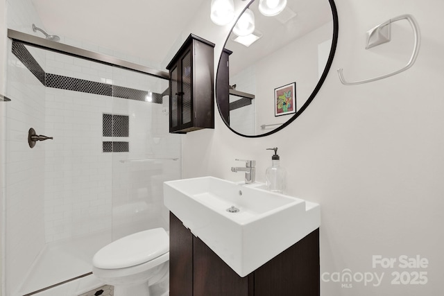2314 Wolfe St, Charlotte, NC 28205 - full bath featuring vanity, tiled shower, and baseboard heating