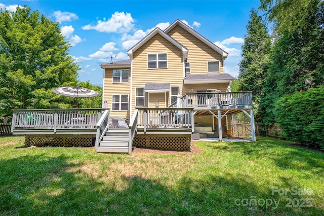 10104 Treetop Ln, Cornelius, NC 28031 - back of property with a wooden deck