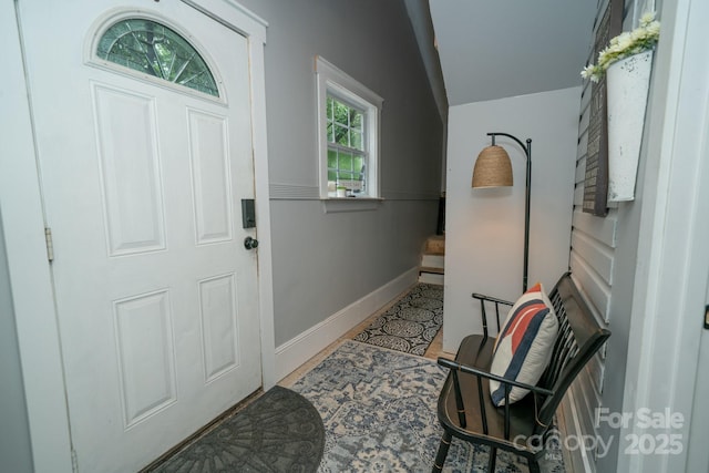 1712 Umstead St, Charlotte, NC 28205 - foyer entrance featuring lofted ceiling and wood finished floors