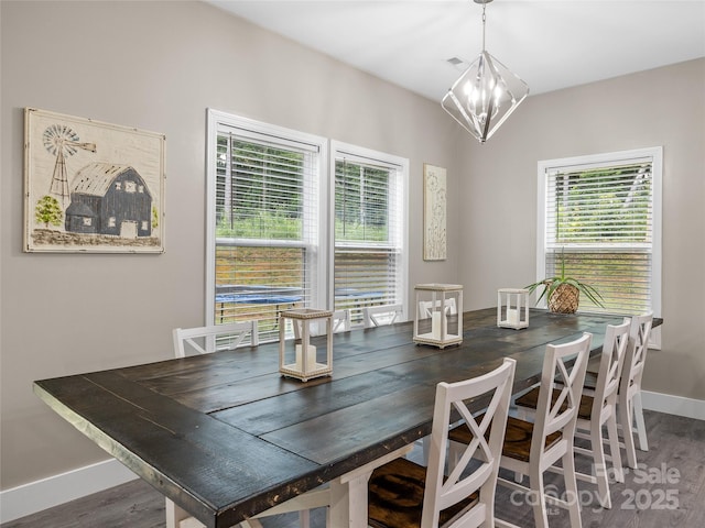 226 Oak Brook Ln Unit 21, Gaffney, SC 29341 - dining space with wood finished floors and a chandelier