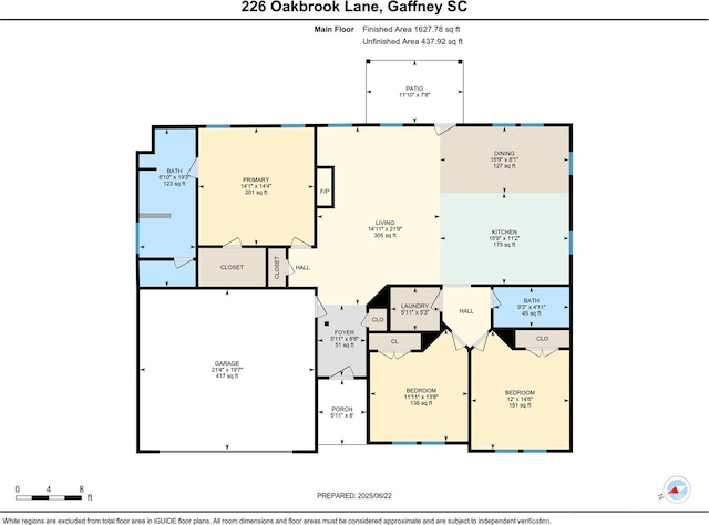 226 Oak Brook Ln Unit 21, Gaffney, SC 29341 - view of home floor plan