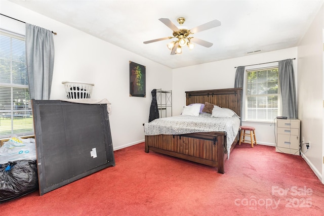 2916 Northwood Dr, Monroe, NC 28110 - carpeted bedroom with baseboards and a ceiling fan