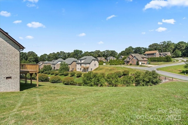 1033 12th Avenue Dr NW, Hickory, NC 28601 - view of grassy yard with a residential view and a wooden deck