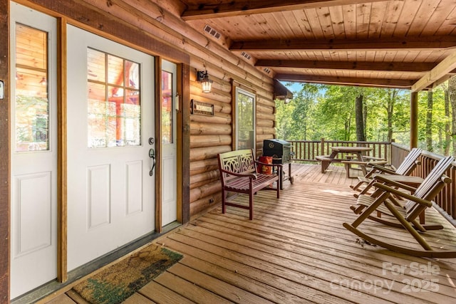 28 Upper Ridge Rd, Black Mountain, NC 28711 - wooden porch featuring area for grilling