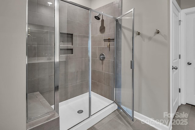 3313 Plum Dr, Monroe, NC 28110 - full bathroom with a shower stall and tile patterned floors