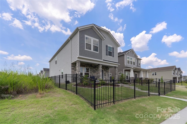 135 Orson Oaks Ln, Pineville, NC 28134 - view of front of home featuring stone siding