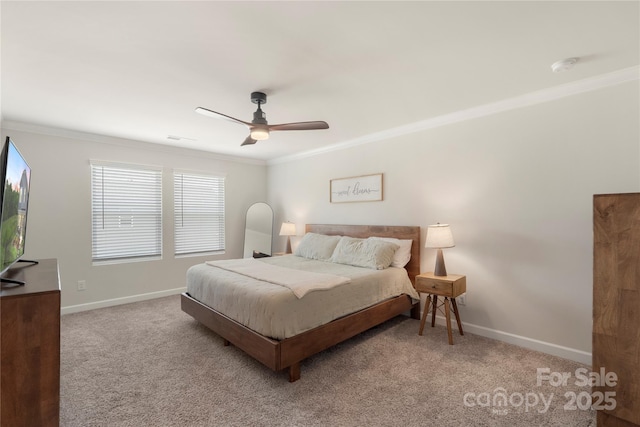 135 Orson Oaks Ln, Pineville, NC 28134 - bedroom featuring crown molding, carpet flooring, and a ceiling fan