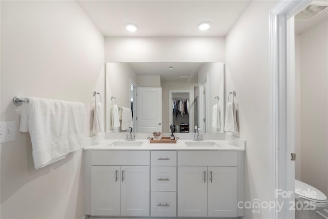 135 Orson Oaks Ln, Pineville, NC 28134 - full bath featuring double vanity and recessed lighting