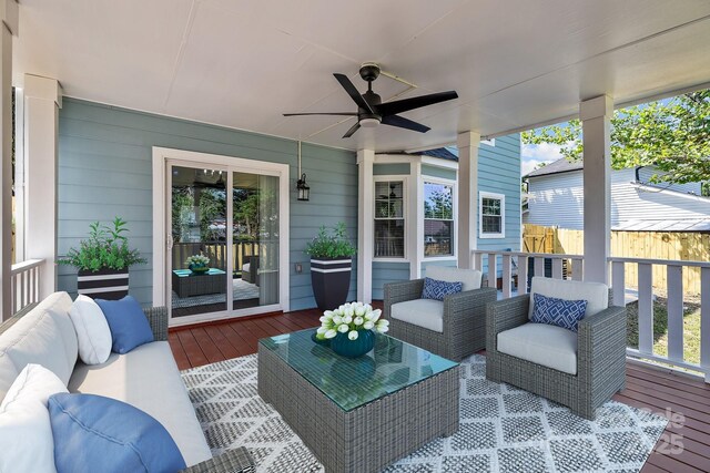 7219 Spring Morning Ln, Charlotte, NC 28227 - sunroom / solarium with plenty of natural light, a ceiling fan, and an outdoor hangout area