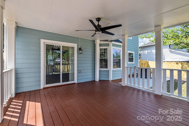7219 Spring Morning Ln, Charlotte, NC 28227 - wooden deck with ceiling fan