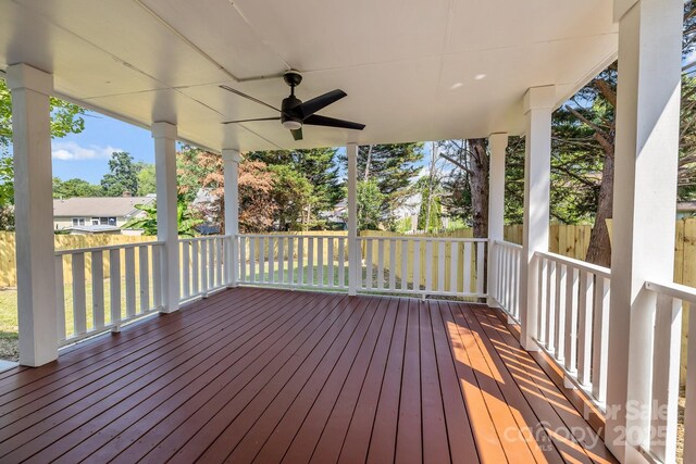 7219 Spring Morning Ln, Charlotte, NC 28227 - deck with ceiling fan