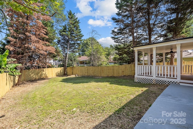 7219 Spring Morning Ln, Charlotte, NC 28227 - fenced backyard with ceiling fan