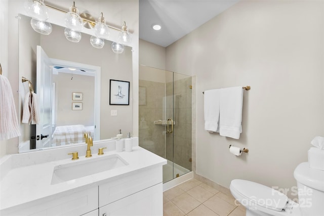106 N Laurel Ave Unit 118, Charlotte, NC 28207 - bathroom with tile patterned flooring, vanity, a shower stall, and ensuite bath