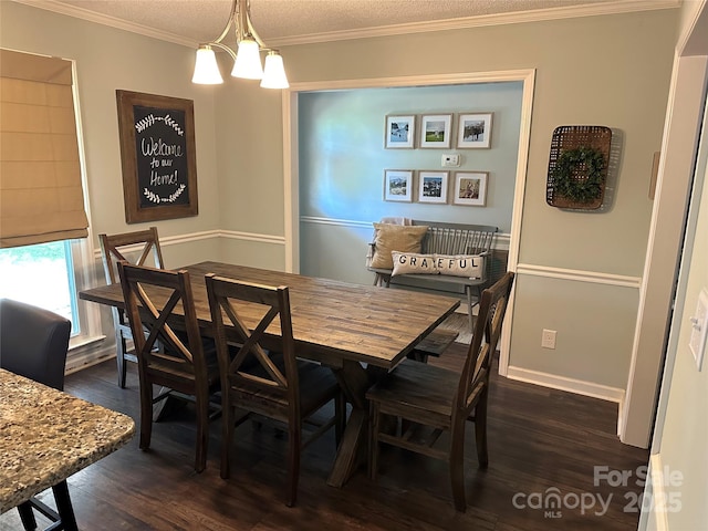 3210 Crow Row, Monroe, NC 28112 - dining space with dark wood-style floors and ornamental molding