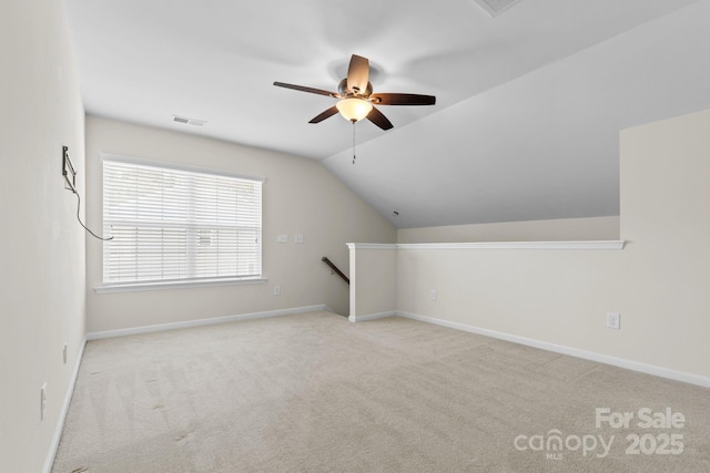 159 E Warfield Dr, Mooresville, NC 28115 - additional living space with a ceiling fan, carpet, and vaulted ceiling