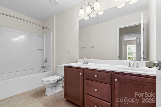 159 E Warfield Dr, Mooresville, NC 28115 - bathroom with double vanity, bathtub / shower combination, and tile patterned flooring