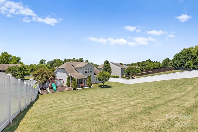 159 E Warfield Dr, Mooresville, NC 28115 - fenced backyard with a playground