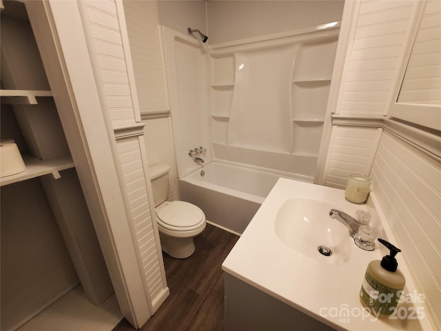 3558 Sunset Grill St, Connelly Springs, NC 28612 - full bathroom featuring bathtub / shower combination, vanity, and wood finished floors