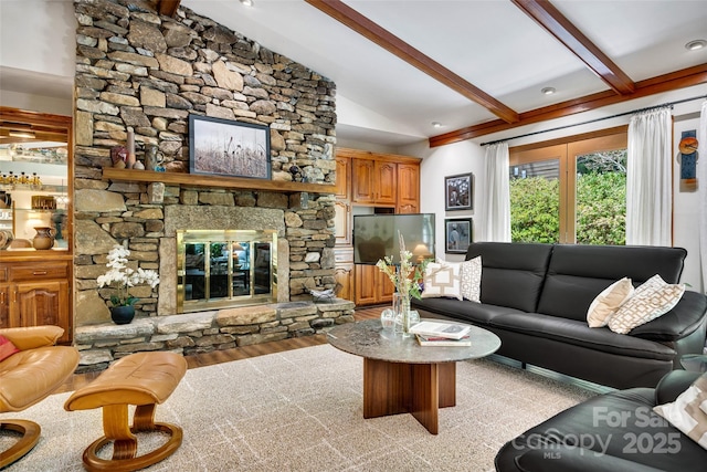23 Indigo Way, Hendersonville, NC 28739 - living room with light wood-type flooring and a fireplace