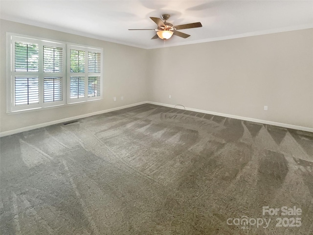 27 Quayside Ct, Clover, SC 29710 - carpeted spare room featuring a ceiling fan and crown molding