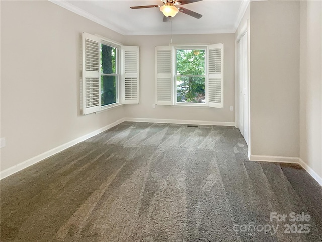 27 Quayside Ct, Clover, SC 29710 - carpeted empty room with a ceiling fan and crown molding